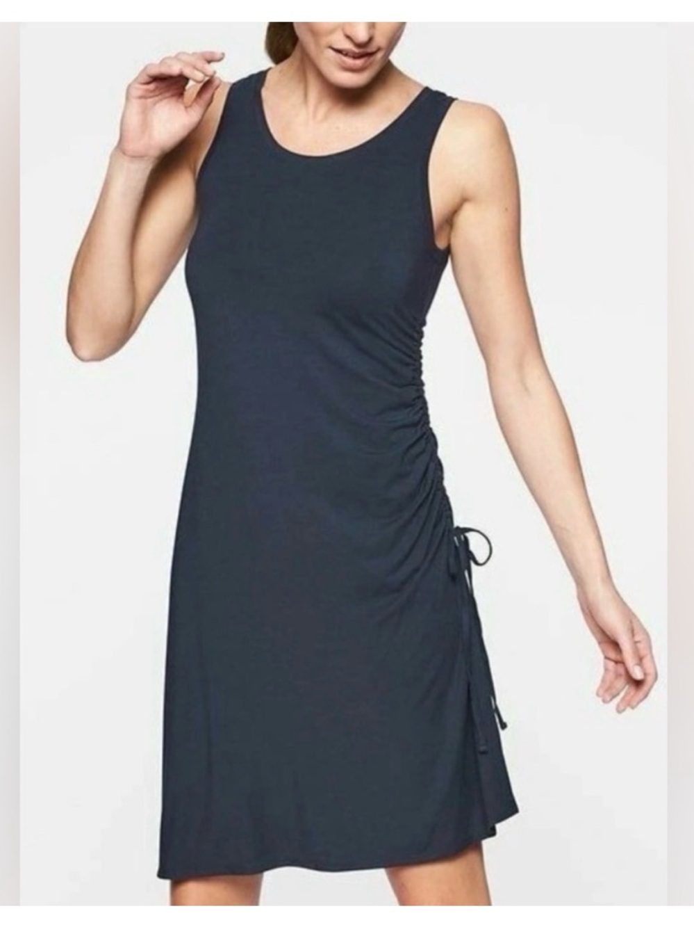 Athleta Side Gather T Shirt Dress Navy Blue Size Small